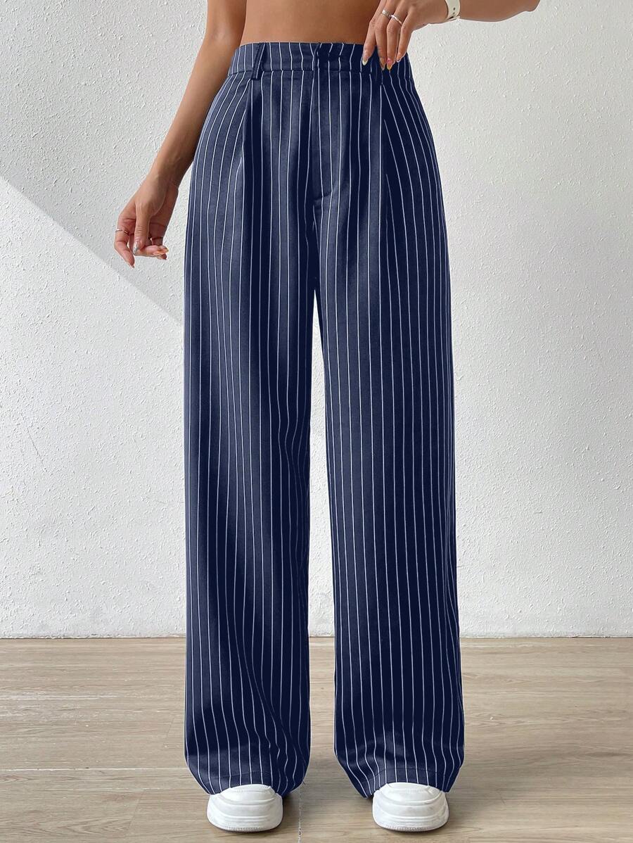 Muchica Striped Print Pants - Blue - View 1