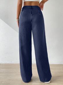 Muchica Striped Print Pants - Blue - View 2