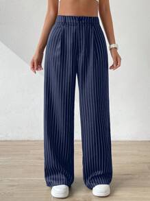 Muchica Striped Print Pants - Blue - View 3