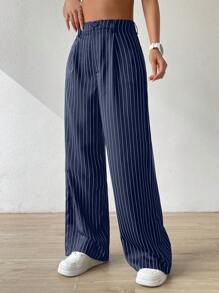 Muchica Striped Print Pants - Blue - View 4