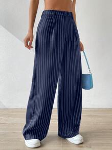 Muchica Striped Print Pants - Blue - View 5