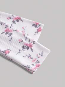 SHEIN MOD Floral Pattern Super Crop Cardigan & Knit Tank Top - Multicolor - View 8