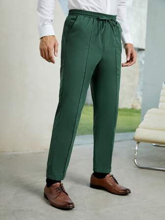 Manfinity NiteLyfe Men Drawstring Waist Seam Detail Pants