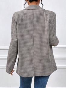 SHEIN Essnce Blazer À Pied-De-Poule Col À Revers (Sans Camisole)