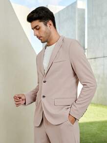 Manfinity VCAY Men 1pc Peak Collar Single Breasted Blazer & 1pc Trousers - Apricot - View 6