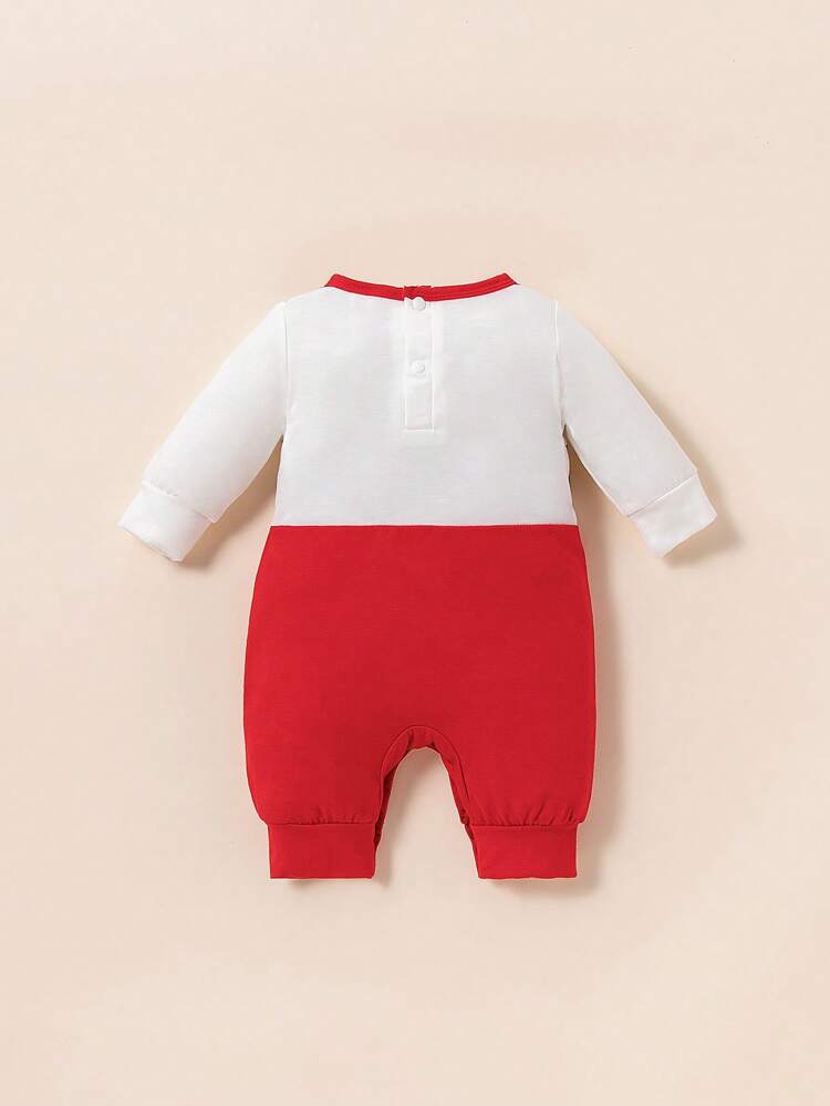 Baby Girl Star Print Colorblock Costume Jumpsuit