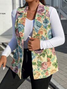 Calvaya 大碼印花馬甲西裝外套 - 彩色 - 查看 5