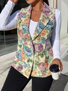 Calvaya 大碼印花馬甲西裝外套 - 彩色 - 查看 7