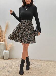 SHEIN Frenchy Floral Print Belted Dress - Multicolor - View 3