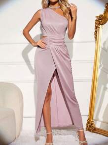 CILKOO Rochie de domnișoară de onoare cu un singur umăr