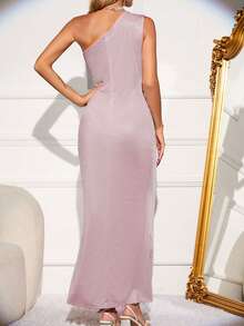 CILKOO Rochie de domnișoară de onoare cu un singur umăr