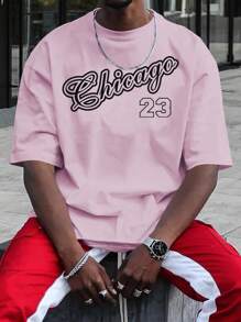 Aesthetic Post Nam Đồ họa Chữ cái Áo thun - Màu tím hoa cà - Xem 1