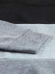 CILKOO Khối màu Thả vai Áo nỉ - Nhiều màu - Xem 8