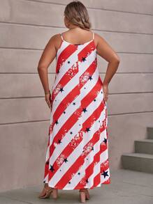 EMERY ROSE Plus Striped & Star Print Hidden Pocket Cami Dress - Multicolor - View 2