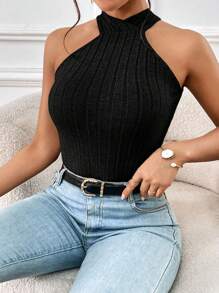 SHEIN Essnce 交叉後背繫帶掛脖上衣