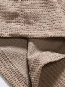 Manfinity Homme Men's Loose Fit Coat With Flap Pockets And Letter Patches - Coffee Brown - View 3