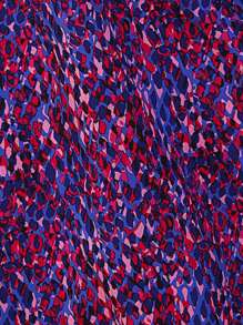 SHEIN Privé 滿版印花泡泡袖洋裝 - 紫色 - 查看 5