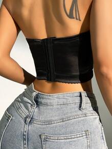 Contrast Lace Underwire Bra Lingerie - Black - View 2