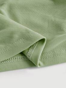 SHEIN MOD One Shoulder Ruched Waist Slim Fit Green Mesh Top - Mint Green - View 4