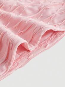 SHEIN MOD Kết cườm Chi tiết Xù Áo hai dây - Màu Hồng baby - Xem 4