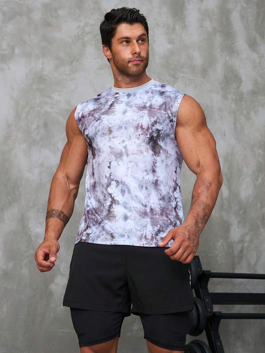 Hombres Top tank de tie dye - Multicolor - Ver 1