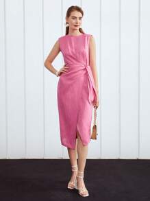 MOTF PREMIUM 純的亚麻連衣裙