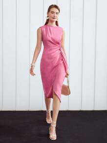 MOTF PREMIUM 純的亚麻連衣裙