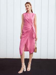 MOTF PREMIUM 純的亚麻連衣裙