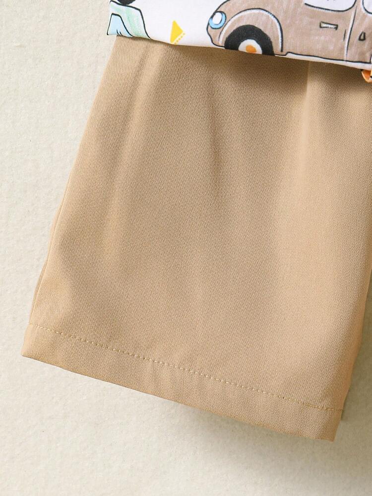 SHEIN 男小童巴士印花襯衫&短褲 - 彩色 - 查看 6