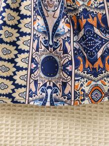 SHEIN Young Girl Geo Print Cut Out Cami Dress - Multicolor - View 4