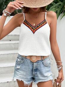 SHEIN VCAY Geo Tape Panel Cami Top