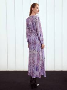 MOTF PREMIUM SNAKESKIN PRINT MIDI DRESS