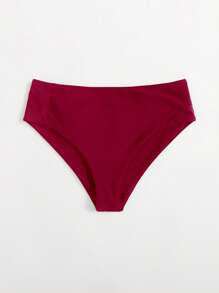 素色泳褲 - 酒紅色 - 查看 2