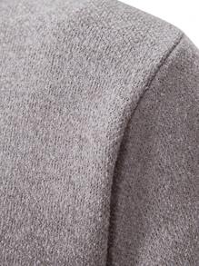 Manfinity Homme Men Zip Up Drawstring Hooded Thermal Lined Cardigan Without Shirt - Grey - View 4