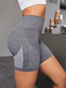 SHEIN Yoga Basic Radlerhose mit breitem Taillenband,