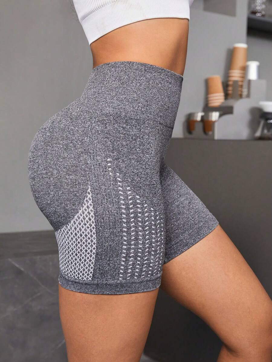SHEIN Yoga Basic Radlerhose mit breitem Taillenband,