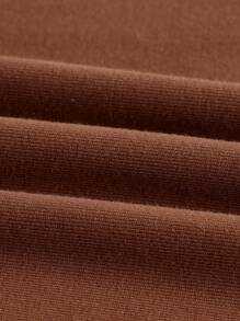 SHEIN BASICS Solid High Waist Pencil Skirt - Brown - View 3