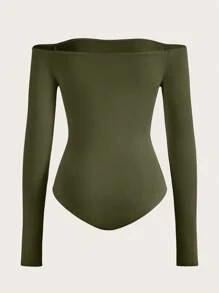 SHEIN BASICS Body unicolor de hombros descubiertos