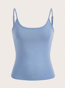 Tseoso Solid Cami Top - Blue - View 5