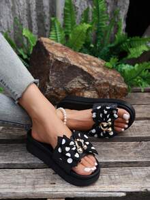 時尚和多用途拖鞋適用於戶外夏天穿戴 - 黑色 - 查看 2