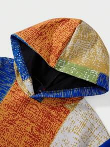 RueChic Men Patchwork Print Hoodie - Multicolor - View 5