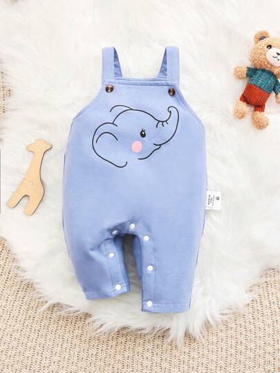 SHEIN 男嬰大象印花連身褲