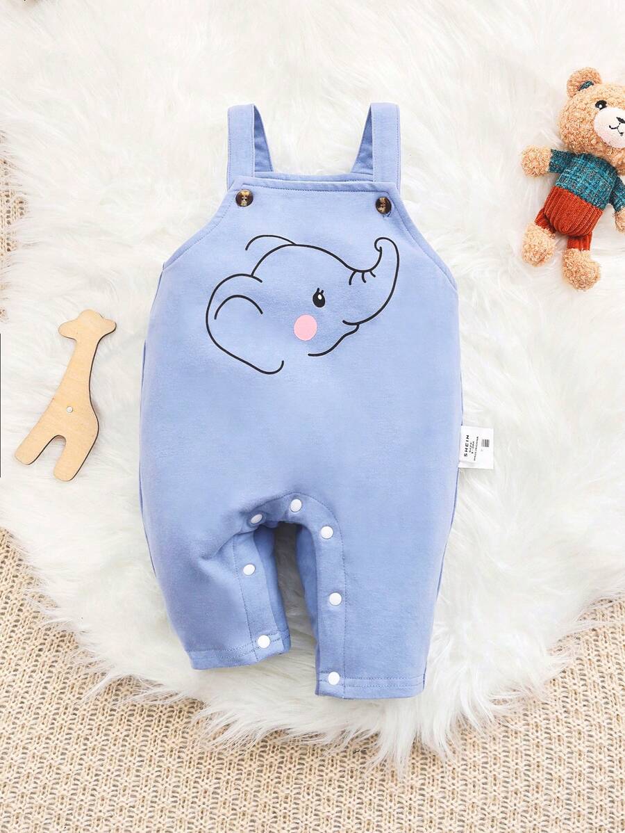 SHEIN 男嬰大象印花連身褲