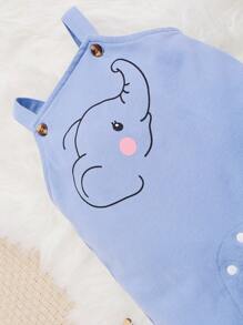 SHEIN 男嬰大象印花連身褲