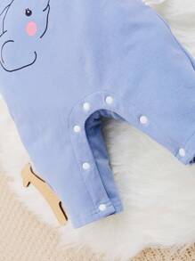 SHEIN 男嬰大象印花連身褲