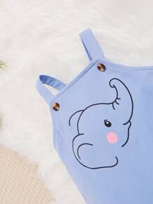 SHEIN 男嬰大象印花連身褲