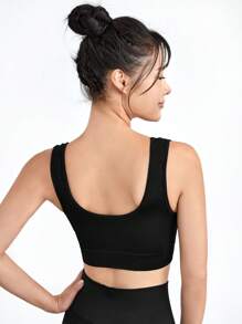 SHEIN Sports 透氣運動式push Up Bra - 黑色 - 查看 2