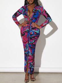 Slaydiva In Toàn bộ Nút phía trước Váy bodycon - Nhiều màu - Xem 1