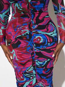 Slaydiva In Toàn bộ Nút phía trước Váy bodycon - Nhiều màu - Xem 6