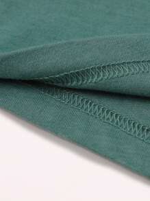 SHEIN EZwear Đồ họa Hoạt hình Áo thun - Màu xanh lá cây đậm - Xem 6